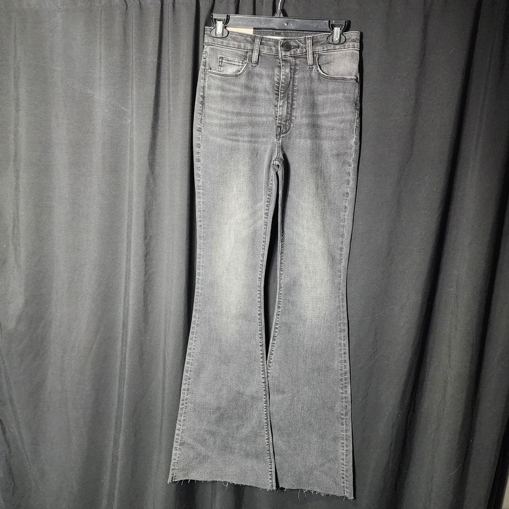 Hudson Holly HighRise Flare Jean Washed Black Raw Hem GBBWB41336-WB4 Size 26 NWT